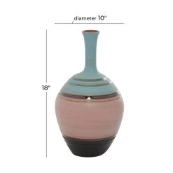 Hot Sale 🛒 Pink Ceramic Contemporary Vase 18" x 10" x 10" by Ivory and Iris ❤️ -Cheap Ivory and Iris Store D490010S 6