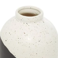 Hot Sale ⭐ Black Ceramic Contemporary Vase, 10" x 6" x 6" by Ivory and Iris 😉 -Cheap Ivory and Iris Store D490011S 4