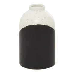 Hot Sale ⭐ Black Ceramic Contemporary Vase, 10" x 6" x 6" by Ivory and Iris 😉 -Cheap Ivory and Iris Store D490011S 6
