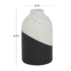 Hot Sale ⭐ Black Ceramic Contemporary Vase, 10" x 6" x 6" by Ivory and Iris 😉 -Cheap Ivory and Iris Store D490011S 7