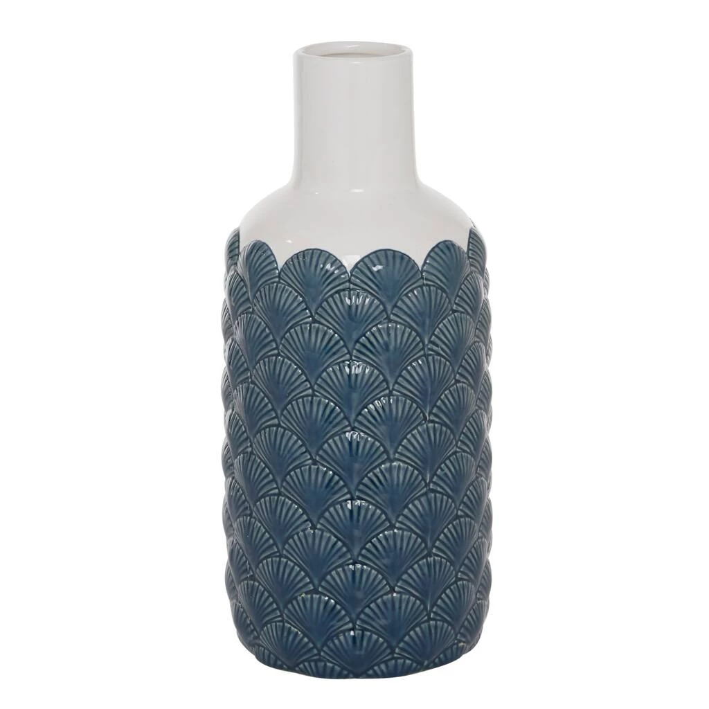 Promo 🔥 Blue Ceramic Coastal Vase, 13" x 6" x 6" by Ivory and Iris ⭐ 1 Promo 🔥 Blue Ceramic Coastal Vase, 13" x 6" x 6" by Ivory and Iris ⭐