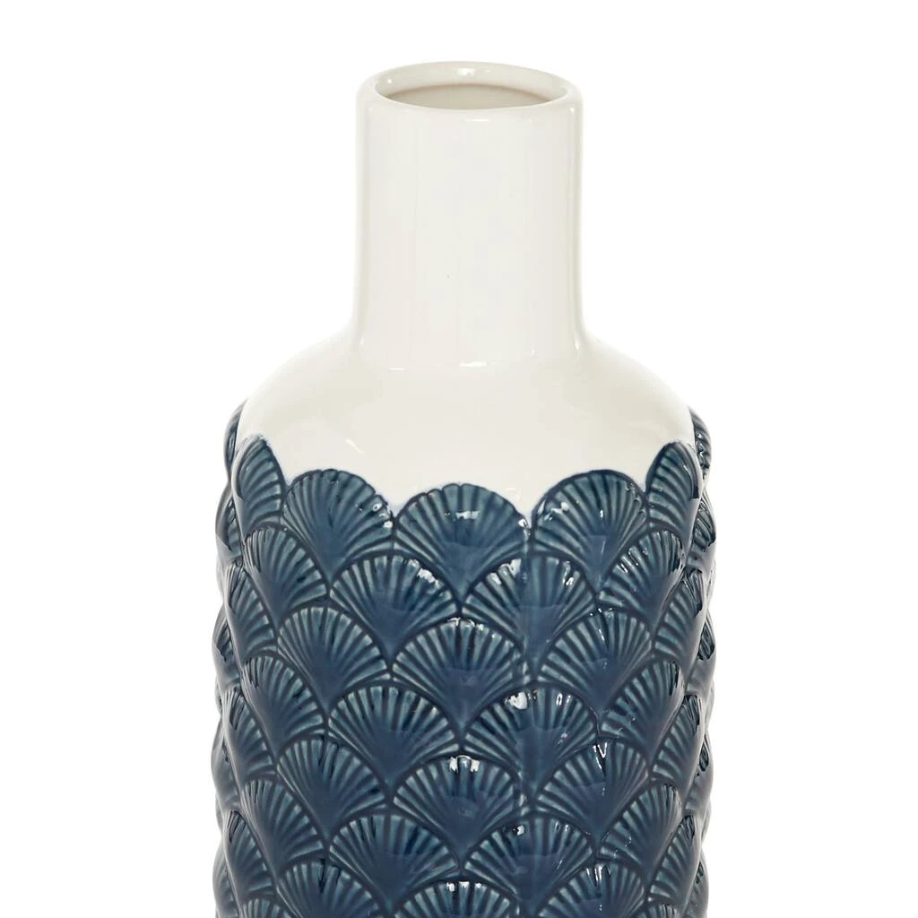 Promo 🔥 Blue Ceramic Coastal Vase, 13" x 6" x 6" by Ivory and Iris ⭐ 3 Promo 🔥 Blue Ceramic Coastal Vase, 13" x 6" x 6" by Ivory and Iris ⭐ - Image 3
