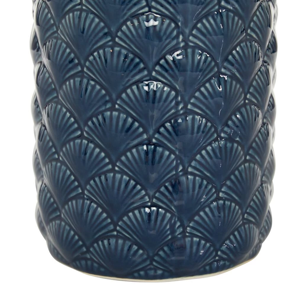 Promo 🔥 Blue Ceramic Coastal Vase, 13" x 6" x 6" by Ivory and Iris ⭐ 4 Promo 🔥 Blue Ceramic Coastal Vase, 13" x 6" x 6" by Ivory and Iris ⭐ - Image 4