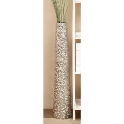 Flash Sale ✨ Silver Ceramic Glam Vase, 40" x 8" x 8" by Ivory and Iris 👏 -Cheap Ivory and Iris Store D490022S 4