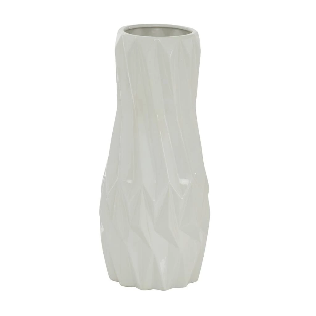 New ❤️ White Ceramic Modern Vase, 16" x 7" x 7" by Ivory and Iris 🧨 2 New ❤️ White Ceramic Modern Vase, 16" x 7" x 7" by Ivory and Iris 🧨 - Image 2