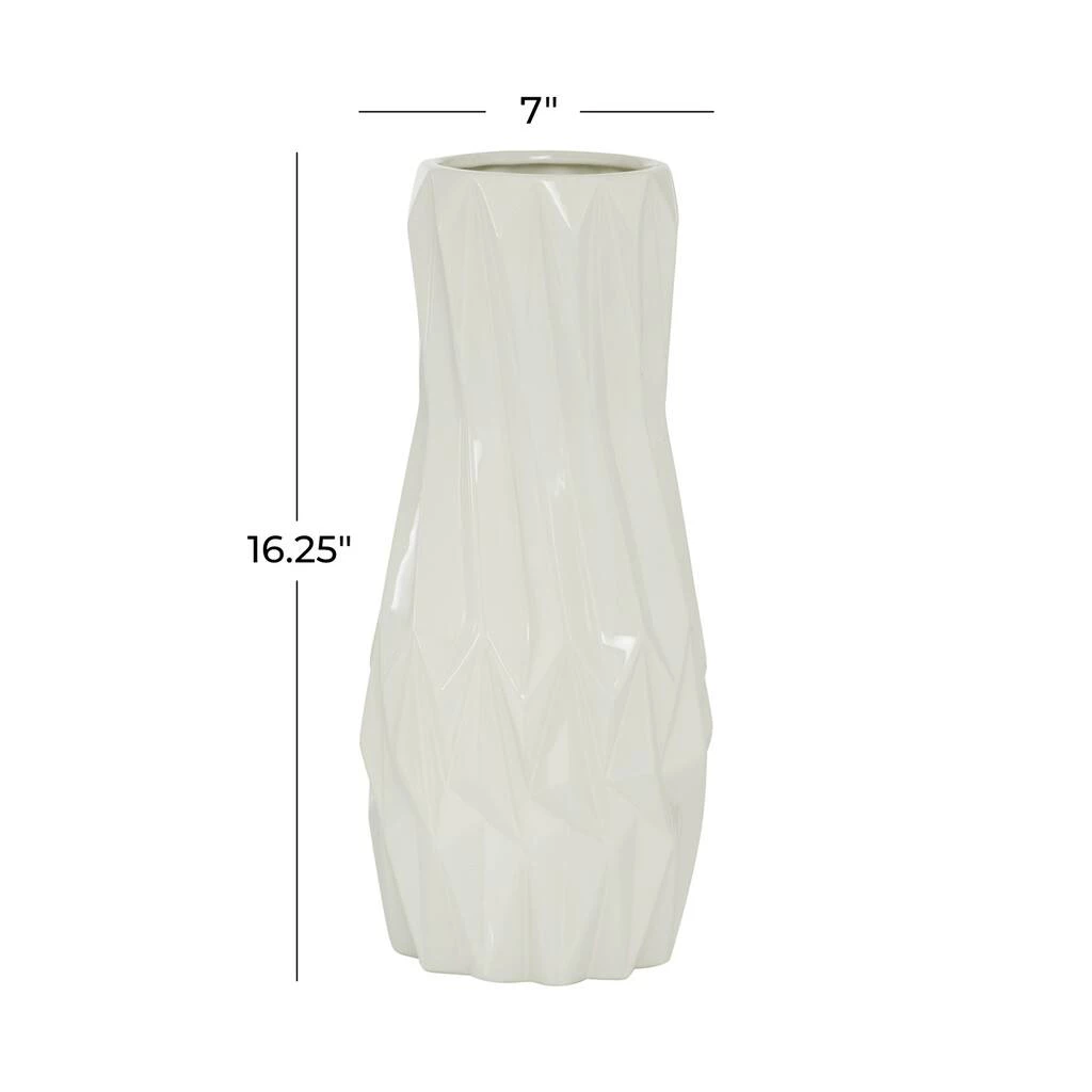 New ❤️ White Ceramic Modern Vase, 16" x 7" x 7" by Ivory and Iris 🧨 5 New ❤️ White Ceramic Modern Vase, 16" x 7" x 7" by Ivory and Iris 🧨 - Image 5