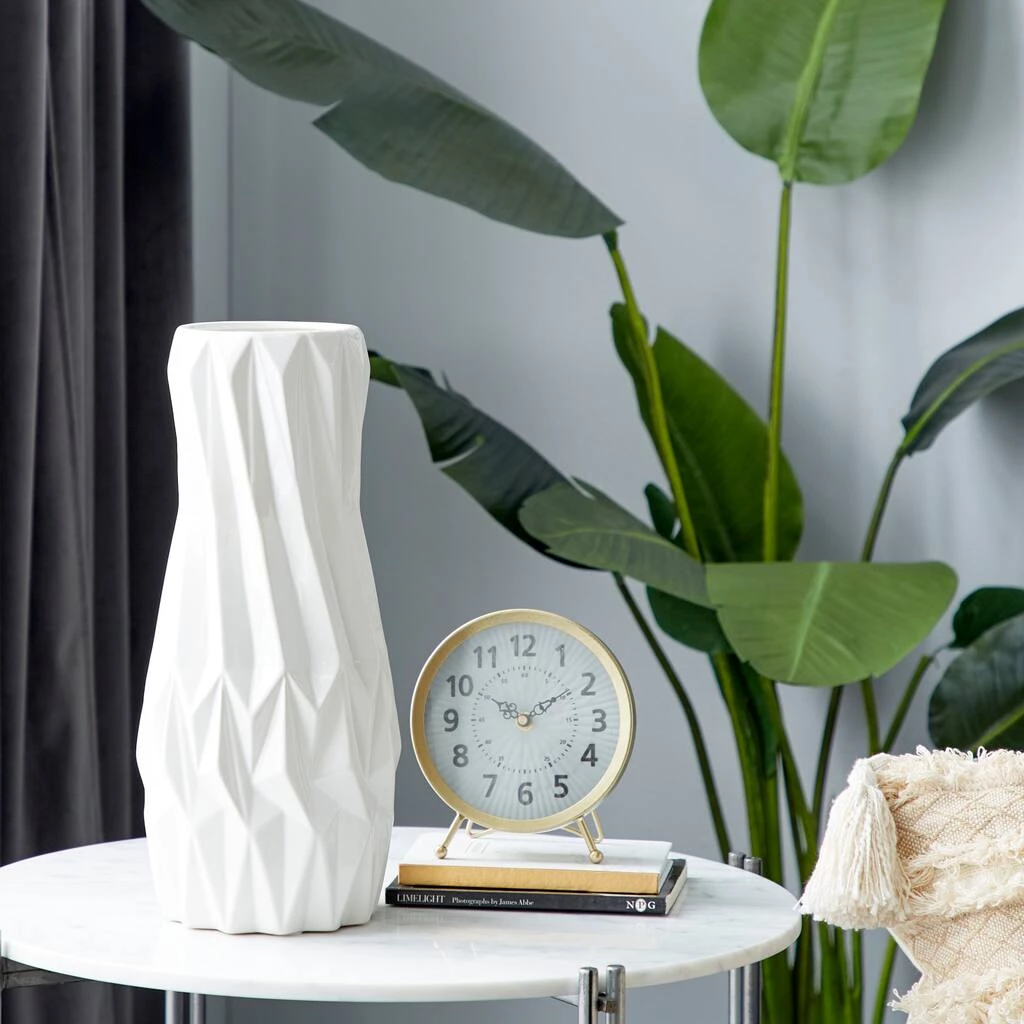 New ❤️ White Ceramic Modern Vase, 16" x 7" x 7" by Ivory and Iris 🧨 6 New ❤️ White Ceramic Modern Vase, 16" x 7" x 7" by Ivory and Iris 🧨 - Image 6