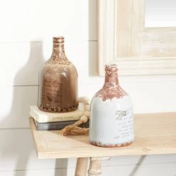 Flash Sale 🔥 Set of 2 Brown Dolomite Vintage Vase, 6" x 10" by Ivory and Iris 🧨 -Cheap Ivory and Iris Store D490024S 10