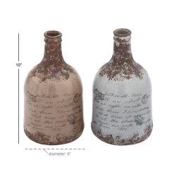 Flash Sale 🔥 Set of 2 Brown Dolomite Vintage Vase, 6" x 10" by Ivory and Iris 🧨 -Cheap Ivory and Iris Store D490024S 9