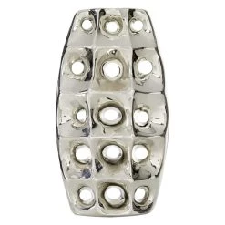 Cheap π Silver Ceramic Modern Vase, 14" x 8" x 4" by Ivory and Iris π