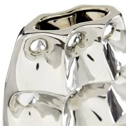 Cheap π Silver Ceramic Modern Vase, 14" x 8" x 4" by Ivory and Iris π 10 Cheap π Silver Ceramic Modern Vase, 14" x 8" x 4" by Ivory and Iris π -Cheap Ivory and Iris Store D490025S 4