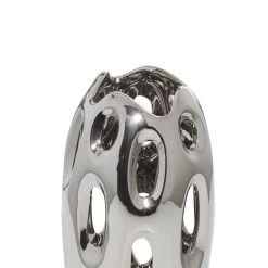 Discount ✔️ Silver Ceramic Contemporary Vase, 16" x 6" x 6" by Ivory and Iris 😉 -Cheap Ivory and Iris Store D490031S 4