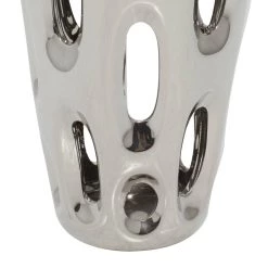 Discount ✔️ Silver Ceramic Contemporary Vase, 16" x 6" x 6" by Ivory and Iris 😉 -Cheap Ivory and Iris Store D490031S 5