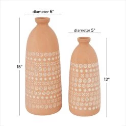 Outlet π Set of 2 Pink Stoneware Rustic Vases, 15" x 5" x 5" by Ivory and Iris β 12 Outlet π Set of 2 Pink Stoneware Rustic Vases, 15" x 5" x 5" by Ivory and Iris β -Cheap Ivory and Iris Store D490032S 6