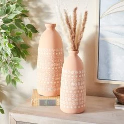 Outlet π Set of 2 Pink Stoneware Rustic Vases, 15" x 5" x 5" by Ivory and Iris β 13 Outlet π Set of 2 Pink Stoneware Rustic Vases, 15" x 5" x 5" by Ivory and Iris β -Cheap Ivory and Iris Store D490032S 7