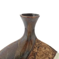 Best deal 🧨 Brown Ceramic Traditional Vase, 14" x 11" x 3" by Ivory and Iris 😉 -Cheap Ivory and Iris Store D490034S 7