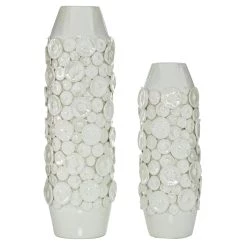 Best deal 🛒 Set of 2 White Stoneware Modern Vase, 23", 17" by Ivory and Iris 🧨