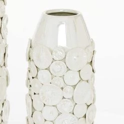 Best deal 🛒 Set of 2 White Stoneware Modern Vase, 23", 17" by Ivory and Iris 🧨 -Cheap Ivory and Iris Store D490035S 4