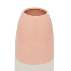Brand new 🥰 Pink Ceramic Modern Vase, 11" x 5" x 5" by Ivory and Iris ✨ -Cheap Ivory and Iris Store D490037S 4