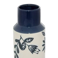 Best deal ❤️ Blue Ceramic Modern Vase, 15" x 5" x 5" by Ivory and Iris 🎉 -Cheap Ivory and Iris Store D490041S 5