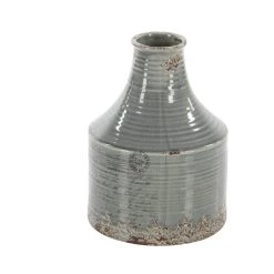 Budget 🧨 Set of 2 Dark Green Dolomite Vintage Vase, 9" x 12" by Ivory and Iris 🛒 -Cheap Ivory and Iris Store D490042S 5