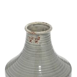 Budget 🧨 Set of 2 Dark Green Dolomite Vintage Vase, 9" x 12" by Ivory and Iris 🛒 -Cheap Ivory and Iris Store D490042S 6