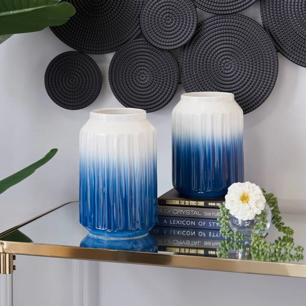 Deals ✔️ Set of 2 Blue Dolomite Coastal Vase, 11", 9" by Ivory and Iris ⭐ 7 Deals ✔️ Set of 2 Blue Dolomite Coastal Vase, 11", 9" by Ivory and Iris ⭐ - Image 7