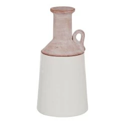 Best Pirce 🎉 White Ceramic Farmhouse Vase, 12" x 6" x 6" by Ivory and Iris 😉