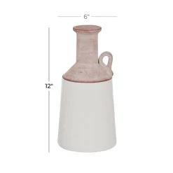 Best Pirce 🎉 White Ceramic Farmhouse Vase, 12" x 6" x 6" by Ivory and Iris 😉 -Cheap Ivory and Iris Store D490049S 5
