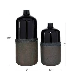 Top 10 π Set of 2 Black Stoneware Rustic Vase, 20", 15" by Ivory and Iris π 10 Top 10 π Set of 2 Black Stoneware Rustic Vase, 20", 15" by Ivory and Iris π -Cheap Ivory and Iris Store D490050S 5