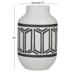 Buy ⌛ White Porcelain Transitional Vase, 12" x 7" x 7" by Ivory and Iris ✔️ -Cheap Ivory and Iris Store D490051S 6