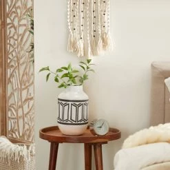 Buy ⌛ White Porcelain Transitional Vase, 12" x 7" x 7" by Ivory and Iris ✔️ -Cheap Ivory and Iris Store D490051S 7