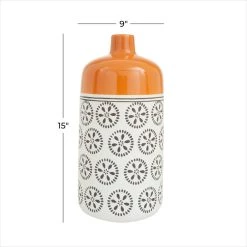 Wholesale ✔️ White Stoneware Transitional Vase, 15" x 9" x 8" by Ivory and Iris 😀 -Cheap Ivory and Iris Store D490053S 6