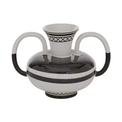 Outlet 🤩 White Ceramic Eclectic Vase, 7" x 7" x 7" by Ivory and Iris 🥰