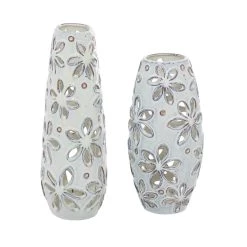 Best Pirce 😀 Set of 2 White Ceramic Farmhouse Vase 14", 11" by Ivory and Iris ⌛ -Cheap Ivory and Iris Store D490056S 6