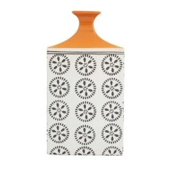 Outlet 👏 White Stoneware Transitional Vase, 14" x 8" x 7" by Ivory and Iris 👏 -Cheap Ivory and Iris Store D490058S 5