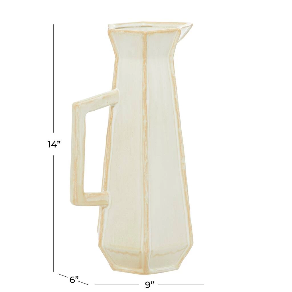 Budget π White Ceramic Modern Vase, 9" x 14" by Ivory and Iris β 5 Budget π White Ceramic Modern Vase, 9" x 14" by Ivory and Iris β - Image 5