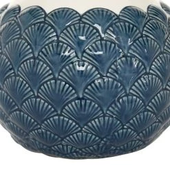 Flash Sale 🌟 Blue Ceramic Coastal Vase, 9" x 8" x 8" by Ivory and Iris 🎁 -Cheap Ivory and Iris Store D490060S 3