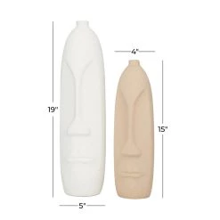 Buy π Set of 2 Beige Stoneware Contemporary Vase, 19" x 5" x 5" by Ivory and Iris π 12 Buy π Set of 2 Beige Stoneware Contemporary Vase, 19" x 5" x 5" by Ivory and Iris π -Cheap Ivory and Iris Store D490061S 6