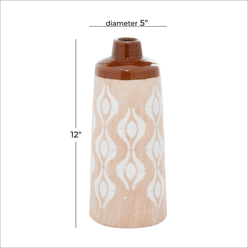 Buy π Tan Porcelain Traditional Vase 12" x 5" x 5" by Ivory and Iris π 6 Buy π Tan Porcelain Traditional Vase 12" x 5" x 5" by Ivory and Iris π - Image 6
