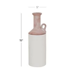 Best deal ❤️ White Ceramic Farmhouse Vase, 15" x 5" x 5" by Ivory and Iris 🌟 -Cheap Ivory and Iris Store D490066S 5