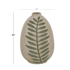Wholesale 🤩 Tan Ceramic Coastal Style Vase, 10" x 7" x 7" by Ivory and Iris 🥰 -Cheap Ivory and Iris Store D490070S 5