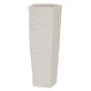 Brand new 😀 White Ceramic Contemporary Vase, 13" x 5" x 5" by Ivory and Iris 😀