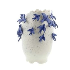 Best deal 👏 White Ceramic Coastal Vase, 12" x 9" x 9" by Ivory and Iris ⭐ -Cheap Ivory and Iris Store D490080S 3