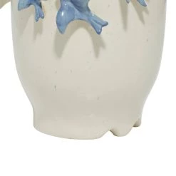 Best deal 👏 White Ceramic Coastal Vase, 12" x 9" x 9" by Ivory and Iris ⭐ -Cheap Ivory and Iris Store D490080S 6