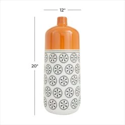 Cheap 🧨 White Stoneware Transitional Vase, 20" x 12" x 10" by Ivory and Iris ✔️ -Cheap Ivory and Iris Store D490081S 6