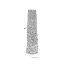 Cheapest ✔️ Silver Ceramic Glam Vase, 26" x 7" x 7" by Ivory and Iris 😉 -Cheap Ivory and Iris Store D490083S 4
