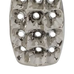 Coupon ❤️ Set of 3 Silver Ceramic Glam Vase, 8" x 5" by Ivory and Iris 😀 -Cheap Ivory and Iris Store D490087S 10