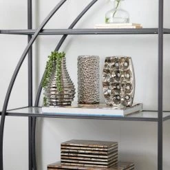 Coupon ❤️ Set of 3 Silver Ceramic Glam Vase, 8" x 5" by Ivory and Iris 😀 -Cheap Ivory and Iris Store D490087S 13