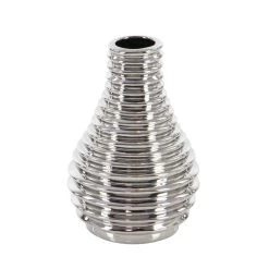 Coupon ❤️ Set of 3 Silver Ceramic Glam Vase, 8" x 5" by Ivory and Iris 😀 -Cheap Ivory and Iris Store D490087S 3